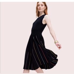 black dress with rainbow pleat Smak Parlour Plus Size Black & Rainbow Pleated Skirted Romper 4X/28W-30W